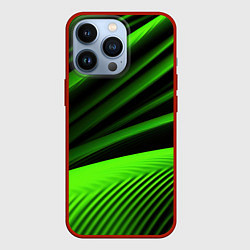 Чехол для iPhone 13 Pro Зеленый яркая текстура, цвет: 3D-красный