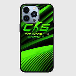Чехол для iPhone 13 Pro CS2 Counter strike green logo, цвет: 3D-черный