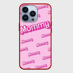 Чехол для iPhone 13 Pro Мамочка в стиле барби - паттерн розовый, цвет: 3D-красный