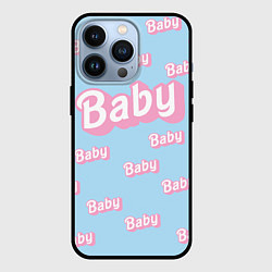 Чехол для iPhone 13 Pro Baby - Barbie style: blue pattern, цвет: 3D-черный