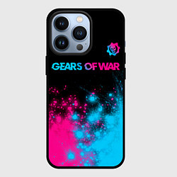 Чехол для iPhone 13 Pro Gears of War - neon gradient: символ сверху, цвет: 3D-черный