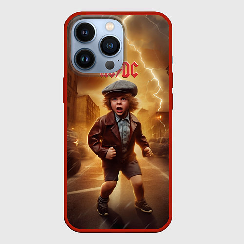 Чехол iPhone 13 Pro ACDC boy / 3D-Красный – фото 1