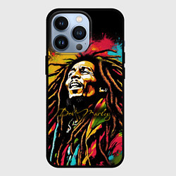 Чехол для iPhone 13 Pro Боб Марли в стиле арт, цвет: 3D-черный