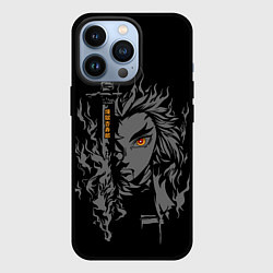 Чехол для iPhone 13 Pro Монохромный - Кеджиро Ренгоку, цвет: 3D-черный