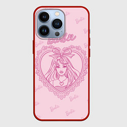 Чехол для iPhone 13 Pro Ретро барби в рамке в форма сердца, цвет: 3D-красный