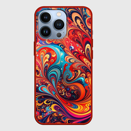Чехол iPhone 13 Pro Новая гжель / 3D-Красный – фото 1