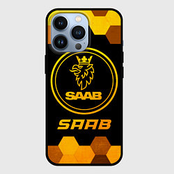 Чехол для iPhone 13 Pro Saab - gold gradient, цвет: 3D-черный