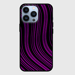 Чехол для iPhone 13 Pro Абстракция фиолетовые линии, цвет: 3D-черный
