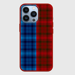 Чехол для iPhone 13 Pro Красно-синяя клетка паттерн, цвет: 3D-красный
