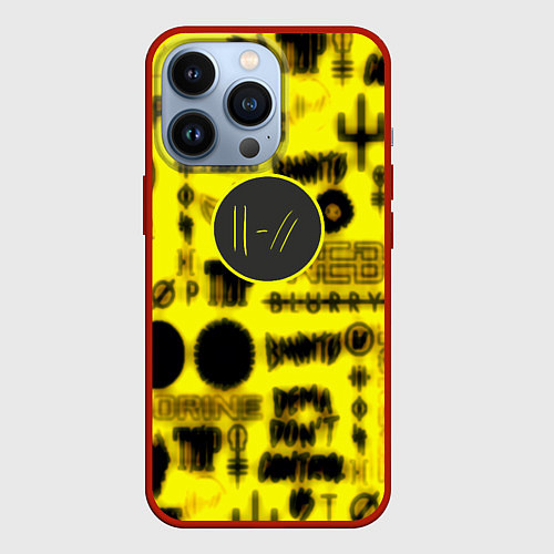 Чехол iPhone 13 Pro Twenty one pilots logobombing / 3D-Красный – фото 1