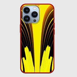 Чехол для iPhone 13 Pro Черно-желтые мотивы, цвет: 3D-красный