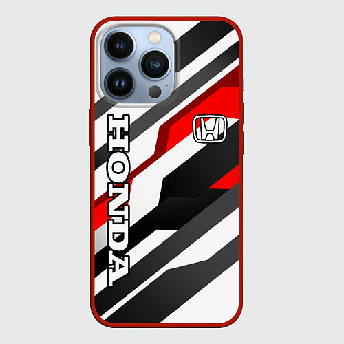 Чехол iPhone 13 Pro Honda - red and white / 3D-Красный – фото 1