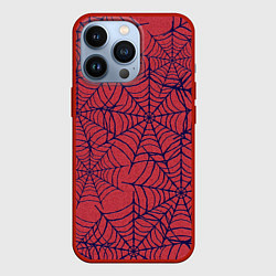 Чехол для iPhone 13 Pro Паутина красно-синий, цвет: 3D-красный
