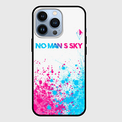 Чехол iPhone 13 Pro No Mans Sky neon gradient style: символ сверху