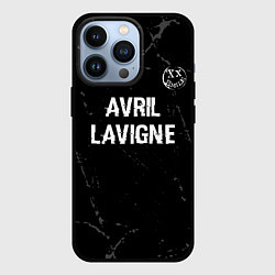 Чехол для iPhone 13 Pro Avril Lavigne glitch на темном фоне: символ сверху, цвет: 3D-черный