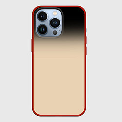 Чехол для iPhone 13 Pro Градиент: от черного к телесному, цвет: 3D-красный