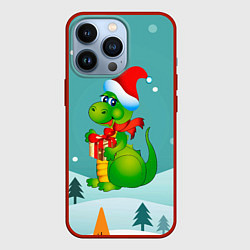 Чехол для iPhone 13 Pro Дракон новогодний 2024, цвет: 3D-красный