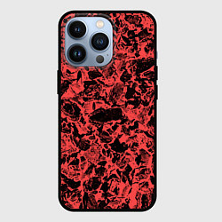 Чехол для iPhone 13 Pro Каменная текстура коралловый, цвет: 3D-черный