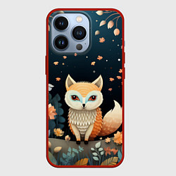 Чехол для iPhone 13 Pro Фэнтезийная лисичка в лесу фолк-арт, цвет: 3D-красный