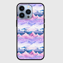 Чехол для iPhone 13 Pro Розовые горы паттерн, цвет: 3D-черный