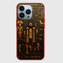 Чехол для iPhone 13 Pro Арт в стиле египетских письмен, цвет: 3D-красный