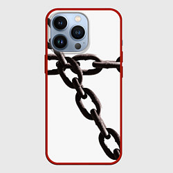 Чехол для iPhone 13 Pro Цепью скованы, цвет: 3D-красный