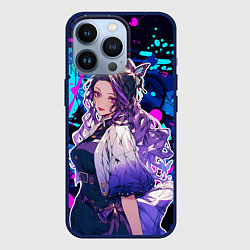 Чехол для iPhone 13 Pro Шинобу Кочо и граффити, цвет: 3D-тёмно-синий