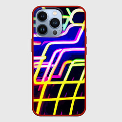 Чехол для iPhone 13 Pro Авангардный неоновый паттерн, цвет: 3D-красный