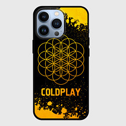 Чехол для iPhone 13 Pro Coldplay - gold gradient, цвет: 3D-черный