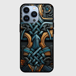 Чехол для iPhone 13 Pro Асимметричный узор в скандинавском стиле, цвет: 3D-черный