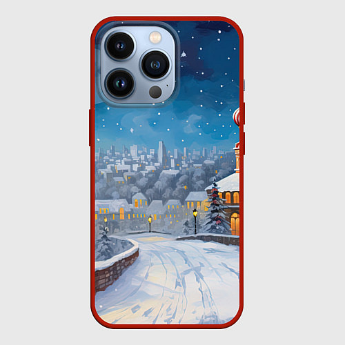 Чехол iPhone 13 Pro Москва новый год / 3D-Красный – фото 1