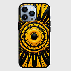 Чехол для iPhone 13 Pro Желто-черный узор в африканском стиле, цвет: 3D-черный
