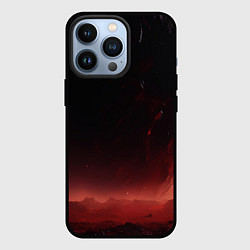 Чехол для iPhone 13 Pro Красно черная космическая планета, цвет: 3D-черный