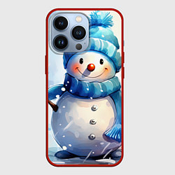 Чехол для iPhone 13 Pro Большой снеговик, цвет: 3D-красный