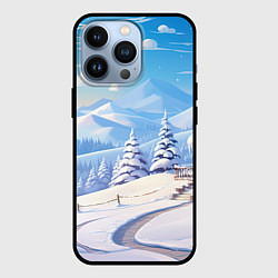 Чехол для iPhone 13 Pro Снежный новогодний денек, цвет: 3D-черный