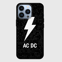 Чехол для iPhone 13 Pro AC DC glitch на темном фоне, цвет: 3D-черный