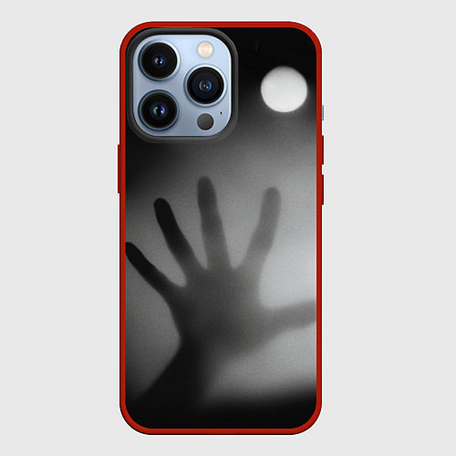 Чехол iPhone 13 Pro Рука в ночном тумане / 3D-Красный – фото 1