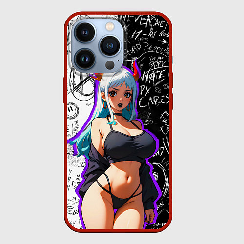 Чехол iPhone 13 Pro Ямато - One Piece / 3D-Красный – фото 1