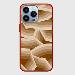 Чехол для iPhone 13 Pro Кофейные линии, цвет: 3D-красный