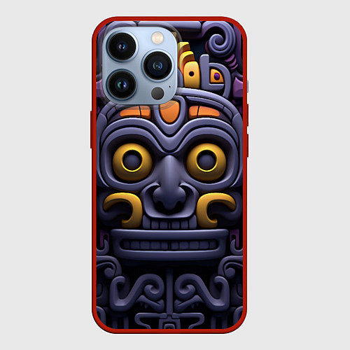 Чехол iPhone 13 Pro Орнамент в стиле ацтеков / 3D-Красный – фото 1