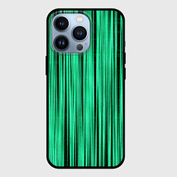 Чехол для iPhone 13 Pro Абстракция полосы зелёные, цвет: 3D-черный