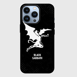 Чехол для iPhone 13 Pro Black Sabbath glitch на темном фоне, цвет: 3D-черный