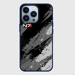 Чехол для iPhone 13 Pro N7 - mass effect monochrome, цвет: 3D-тёмно-синий