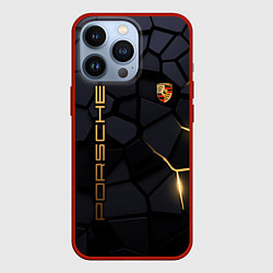 Чехол для iPhone 13 Pro Porsche - плиты с эффектом свечения, цвет: 3D-красный