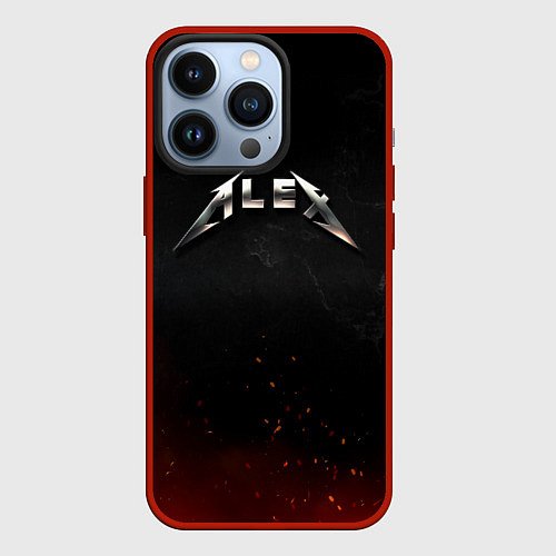 Чехол iPhone 13 Pro Алекс в стиле Металлика / 3D-Красный – фото 1