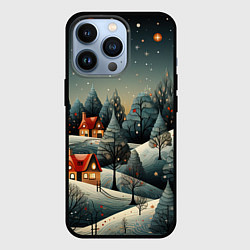 Чехол для iPhone 13 Pro Зимние развлечения на природе, цвет: 3D-черный