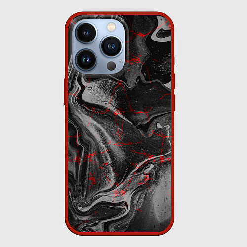 Чехол iPhone 13 Pro Брызги краски и вода / 3D-Красный – фото 1