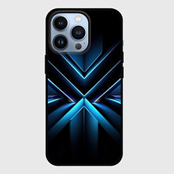 Чехол для iPhone 13 Pro Синяя геометрическая абстракция, цвет: 3D-черный