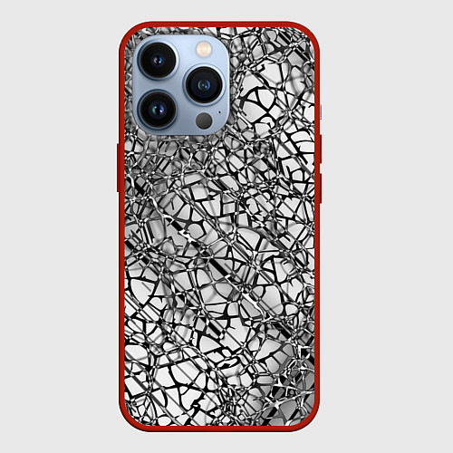 Чехол iPhone 13 Pro Разбитое зеркало / 3D-Красный – фото 1