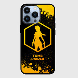 Чехол для iPhone 13 Pro Tomb Raider - gold gradient, цвет: 3D-черный